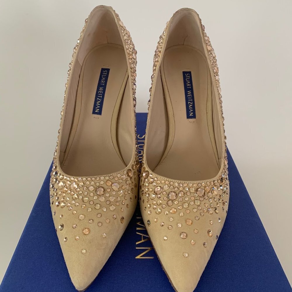Stuart Weitzman Lalaina Crystal-Embellished Suede - Picture 5 of 8